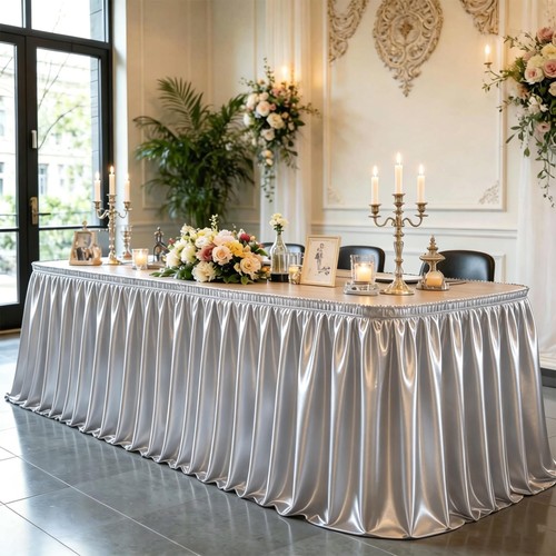 6ft length satin silver table - 6ft,