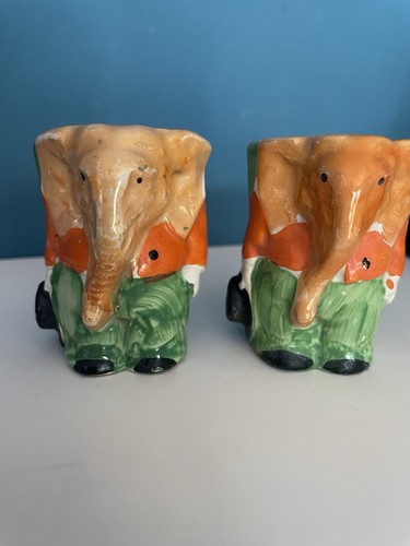 Pair vintage ceramic - a,