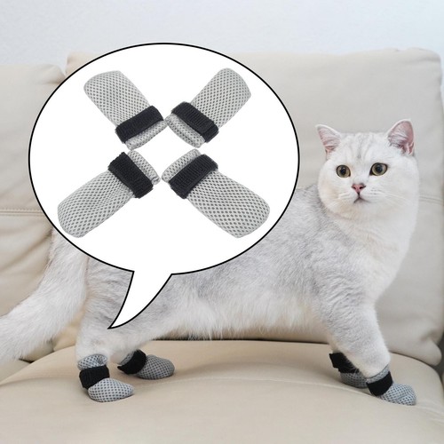 Soft mesh cat boots - cat, 4pcs