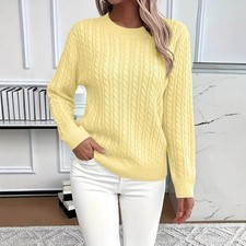 Ladies Women Cable Knit Long