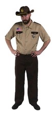 Mens US Sheriff Fancy Dress Costume Halloween Cop Hopper Walking Dead Small Teen