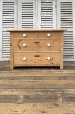 VINTAGE Solid PINE Continental CHEST OF DRAWERS, Rustic, Old, Farmhouse, Country