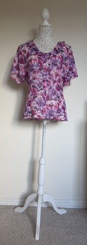 Blouse floral pink purple - blouse,