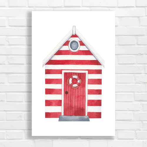 Cozy striped beach hut - hut, canvas