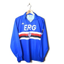 Sampdoria Home Football Shirt Jersey 1989/1990 L/S Long-sleeved