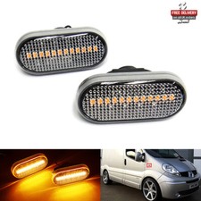 2x Clear Side Indicator LED Repeater Light For Movano Vivaro Interstar Primastar