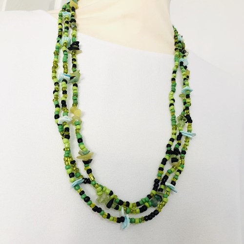 Statement green triple strand