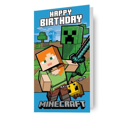 Kids birthday card minecraft - kids,