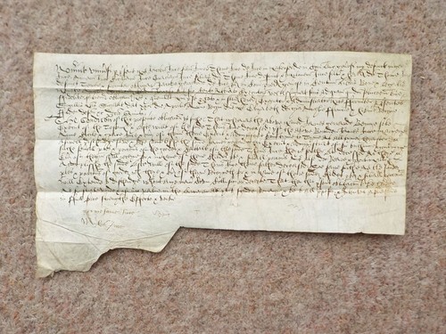 1573 lancashire vellum deed - 1573,