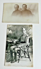 TWO ORIGINAL WW1 REAL PHOTO POSTCARDS ROYAL FLYING CORPS PERSONNEL