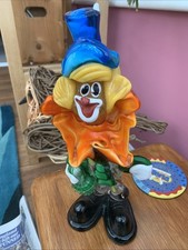 Murano Glass Clown Figurine 12.5 Large Vintage Very Colourful
