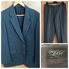 The Label Vintage Men’s Grey 100% Wool Suit Jacket Size 42R  Classic
