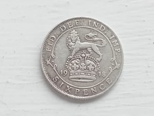 GEORGE V SILVER SIXPENCE 1918