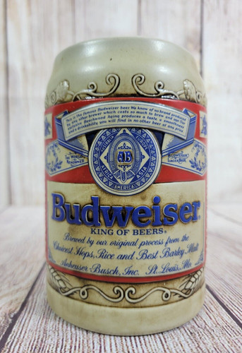 Vtg budweiser label stein - "budweiser,