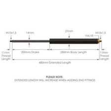 Adjustable Gas Strut 14-28-200