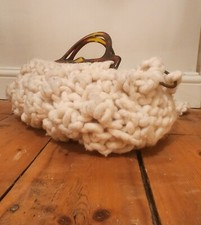 BAG, HANDBAG LADIES. HOMEMADE  KNITTED. UNIQUE. FITS LAPTOP OR PRO MAC INSIDE 
