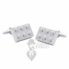 New Toy Brick Cufflinks in Silver