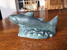 Vintage Eskimo Inuit Soapstone Fish Handmade By Jolin Canada 19cm Long 10cm High