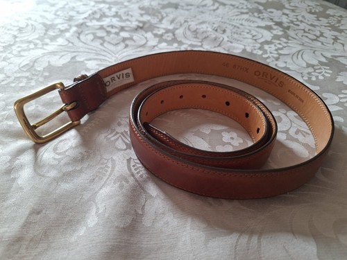 Orvis leather belt with - with, solid