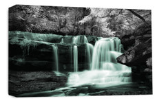 Large Waterfall Canvas Print Wall Art Blue Grey White Landscape Framed Picture