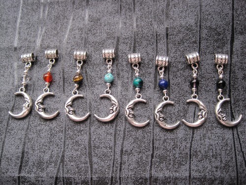 Crescent moon dreadlock bead - moon,