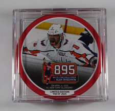 Alex Ovechkin All Time Goal Leader 895 Limited Edition Puck 958/2500 Fanatics