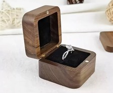 Personalised Wedding Wooden Ring Box | Custom Engraved Engagement Keepsake