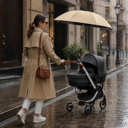 Baby pram umbrella uv - 2-in-1,