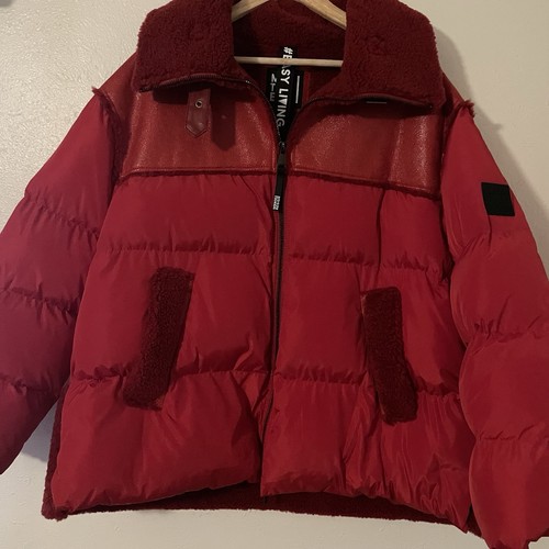 Montereggi red zip puffer - red,