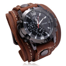 New Wide Leather Watch Cuff
