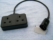 C14 IEC PLUG TO 2 GANG SOCKET
