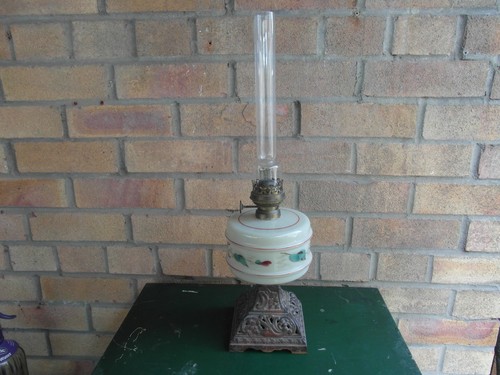 Vintage brass milk - &, glass