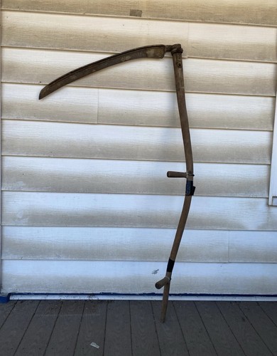 Antique scythe farm tool - farm, grimm