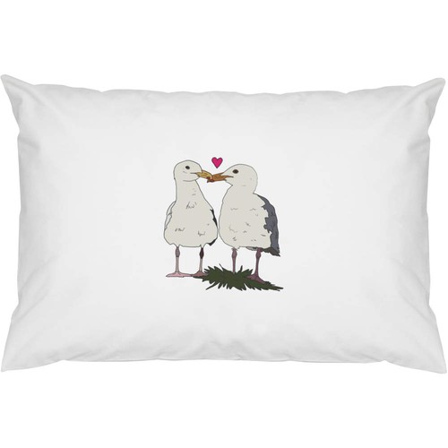 Kissing seagulls cotton - 'kissing,