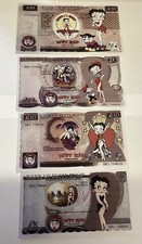 Betty Boop Collectable Novelty Banknotes Set Of 4 Notes.