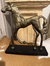 Metal Horse Sculpture on Wooden Base –Art Decor (Abstract Metal Horse )