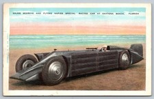 Vintage Major Segrave Flying Napier Racing Car Postcard Daytona Beach