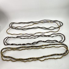 7 Vintage Metal Articulated Fidget Flexible Necklace 36” Mixed Metal Lot Unique