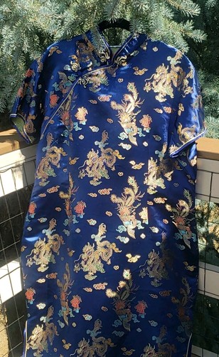 Blue chinese traditional dress - blue,