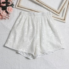 Christmas Party Sequins Shorts Women's High Waist Glitter Sparkly Hot Pants Size