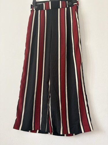 Zara striped wide leg trousers - leg,