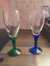 Vintage twisted stem etched - twisted,
