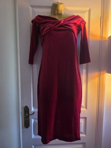 Zara red velvet dress - velvet, size