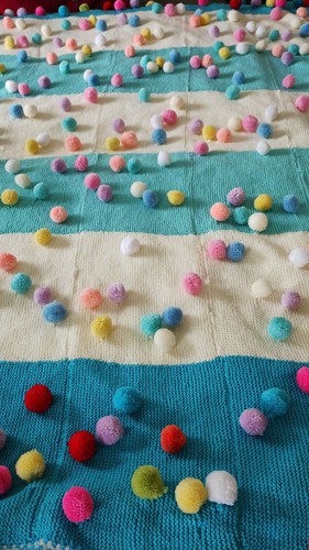 Hand knitted pom double - knitted,