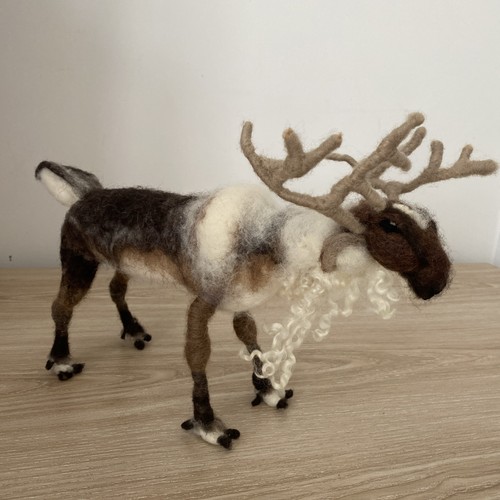 Felted wool reindeer large - wool,