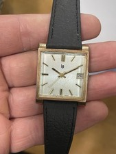Lip France Carree Style Gold Plated Jumbo Wristwatch Watch Vintage 29mm X 36mm