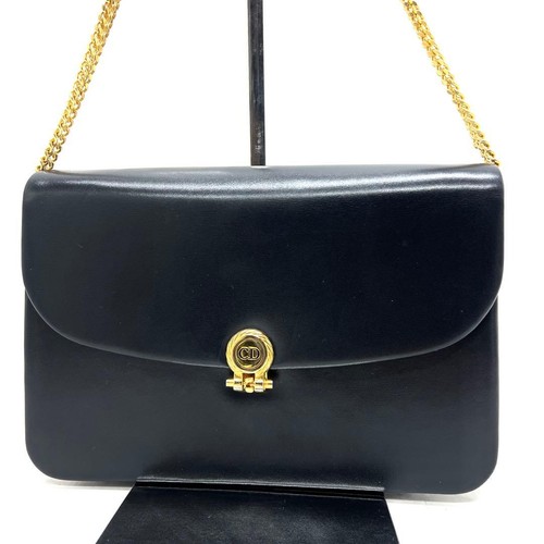 Dior black leather chain - black,