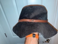 Borsalino’s Black Corduroy Floppy Fedora Style Hat