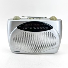 BUSH R632 3 BAND RADIO FM MW LW PORTABLE SILVER RETRO ANALOG TUNER TESTED WORKS