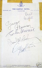 THE BEATLES Signed Hotel Note